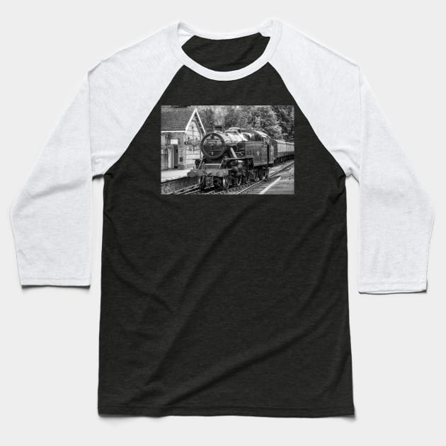 BR Fairburn 4MT - Black and White Baseball T-Shirt by SteveHClark